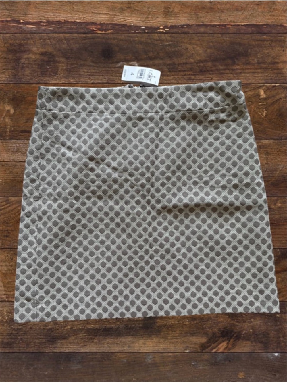 Loft Textured Dot Pattern Pencil Skirt - Taupe
